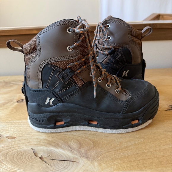 KORKERS BUCKSKIN WADING BOOT FLY FISHING FELT BOTTOM LACE UP DURABLE ANGLER 7 - Picture 3 of 12